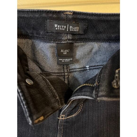 White House Black Market Blanc Women's Black Boot Leg Jeans Size 6R - Picture 4 of 9